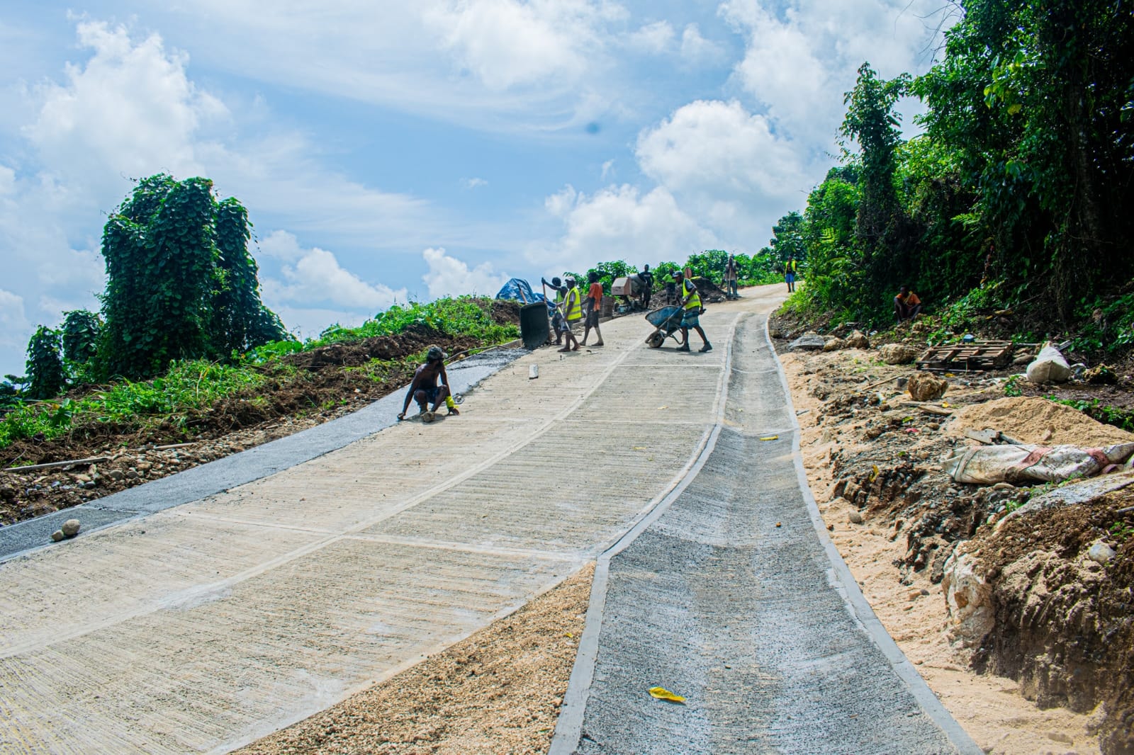 Photo: PWD. Fixing a poor road condition in Big Bay, Santo, April 2025